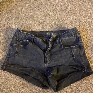 Black jean shorts